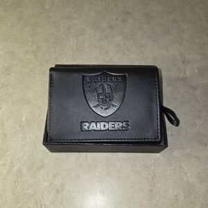 Black NFL Las Vegas Raiders Embossed Tri Fold Wallet